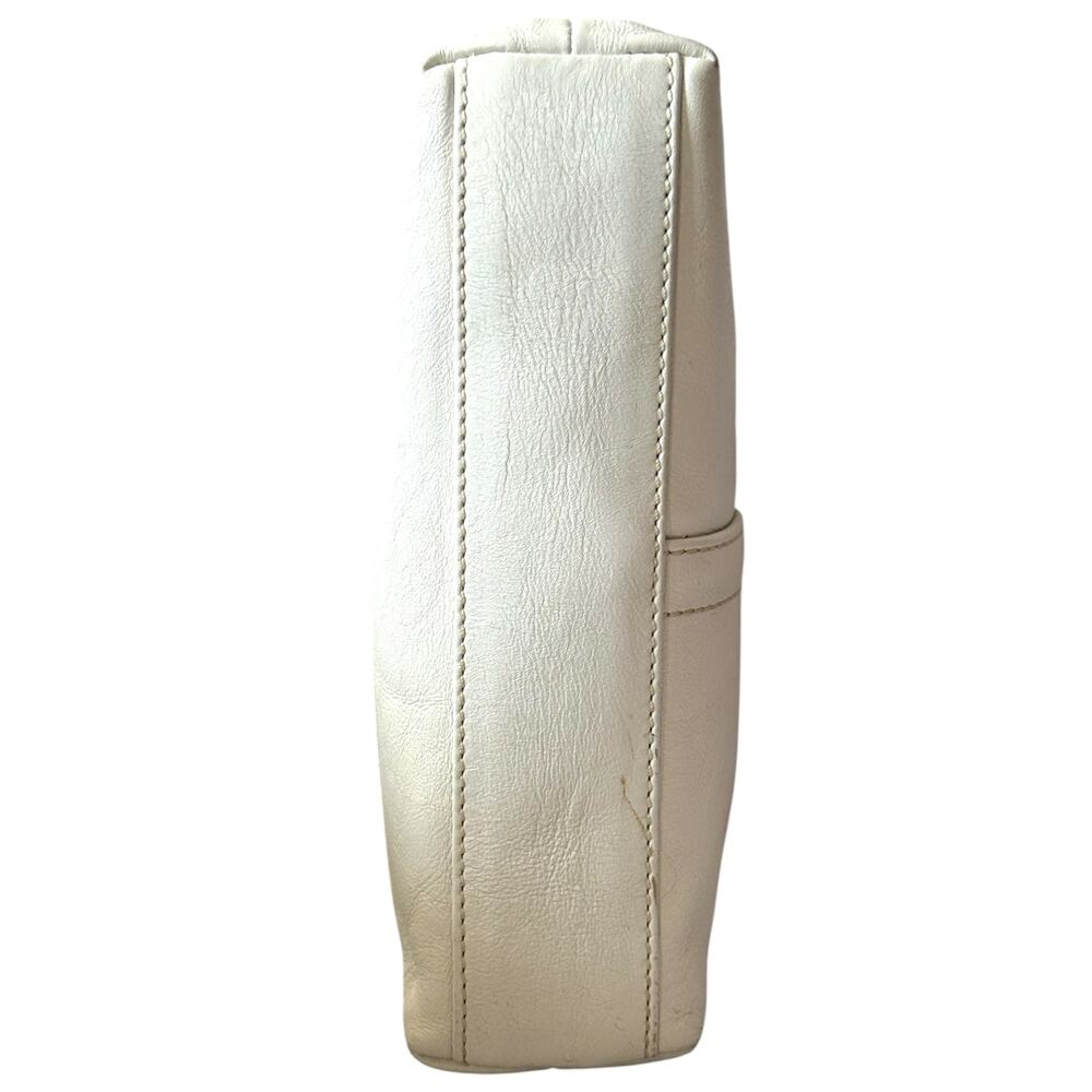COACH 42638 Cricket Chalk White Coral Leather Turnlock Gold Tone Wristlet - Picture 8 of 12